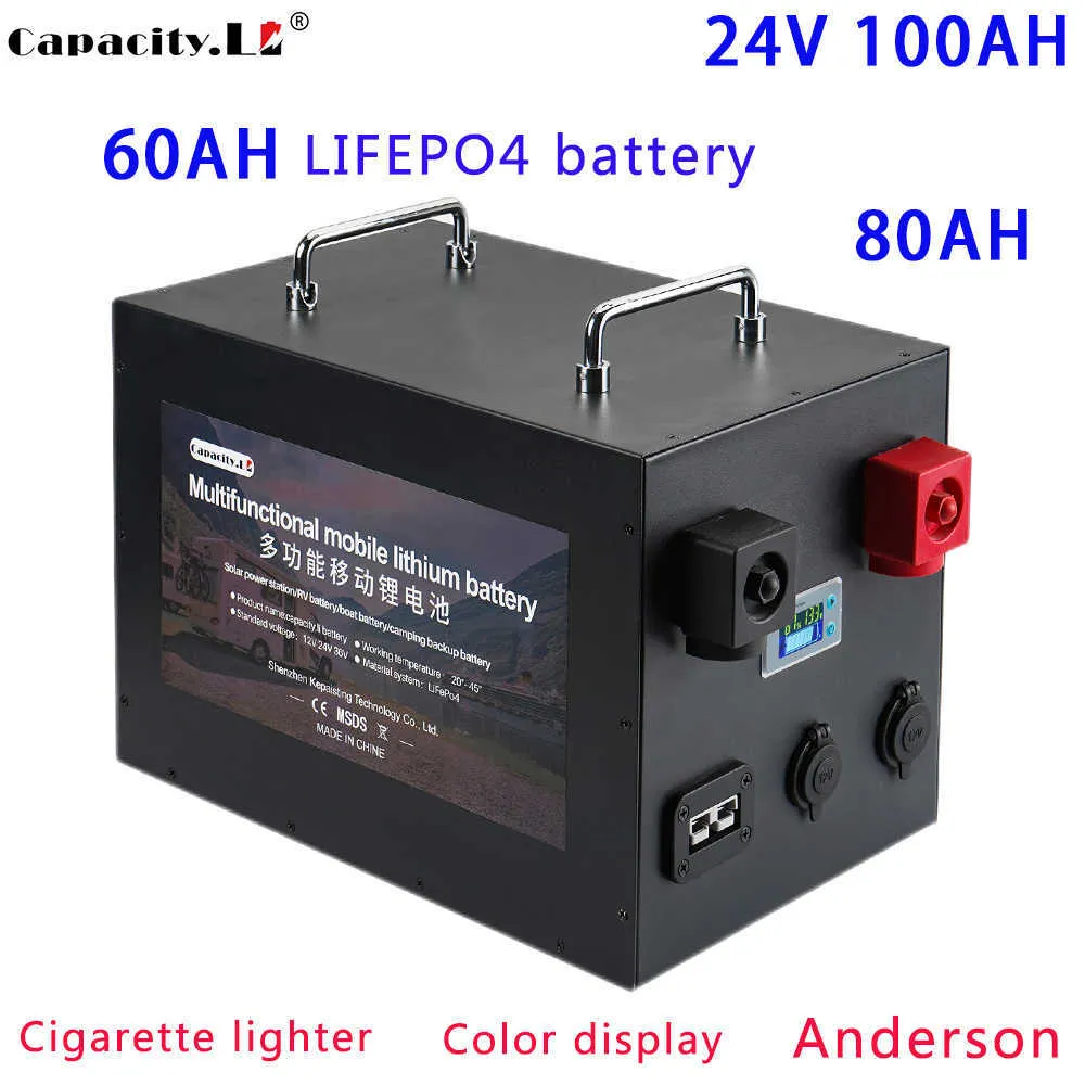 24V 100AH ​​LIFEPO4 Batterij 60AH 80AH 100AH ​​LIFEPO4 Batterij Pack RV Battery 100Ah Oplaadbare batterij 24V -batterij