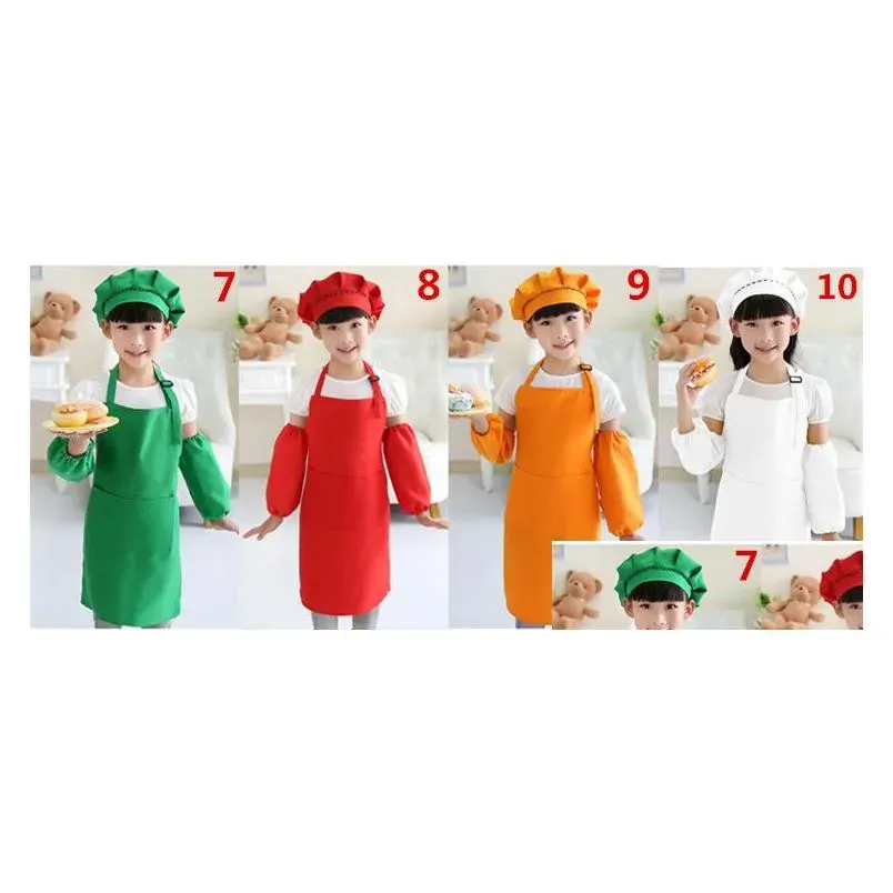 kids aprons pocket craft cooking baking art painting kids kitchen dining bib children aprons kids aprons 10 colors shipping