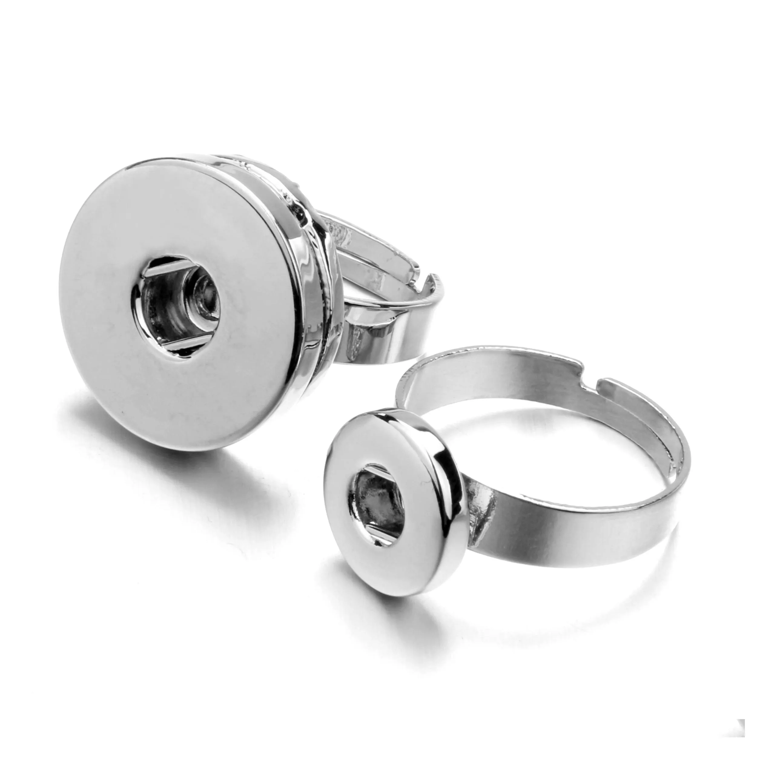 Cluster Rings 12Mm 18Mm Snap Button Réglable Anneau Snaps Boutons Pour Femmes Bijoux Drop Delivery Dh30V