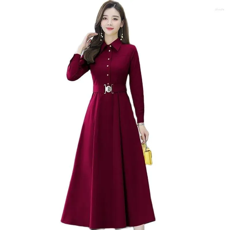 Casual Dresses Women Dress 2023 Female Spring Autumn Long Sleeve Middle-aged Fashion Mujer Vestidos C