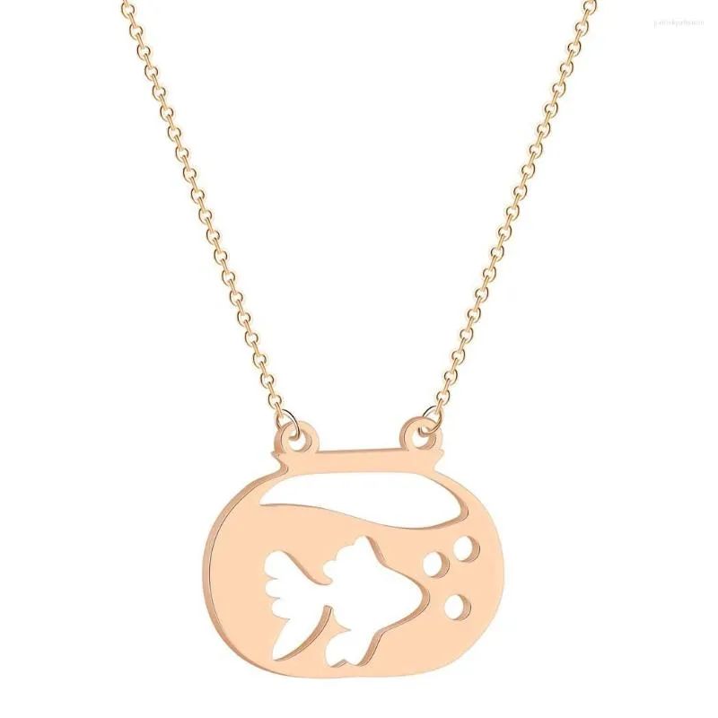 Goldfish Fishbowl Simple Pendant Necklace Stainless Steel Bathtub Shape Jewelry For Women From Patrickpatterson 12.3 DHgate.Com