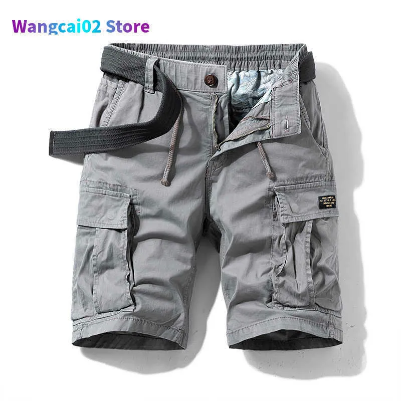 Men's Shorts Men's Shorts New Mens Summer Cotton Army Tactical Cargo Fashion Khaki Multi-pocket Casual Short Pants Loose Military Men 022023H