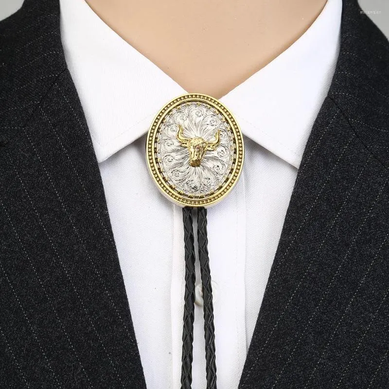 Laço amarra corda de colarinho vintage animal aninheiro dourado padrão bolo amarre jóia masculina para homens acessórios de colar de casamento gravata de casamento