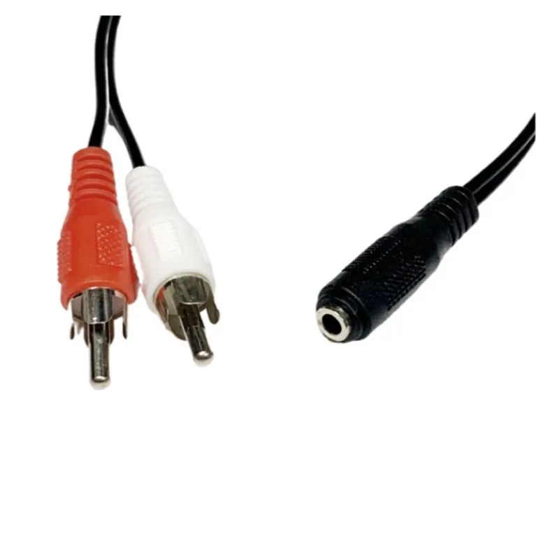 Cavo Audio 3,5 Mm Femmina A 2 RCA Maschio - 3 Metri - Nylon Intrecciato, Connettori Placcati Oro 24K - Per Collegare Smartphone, TV, Amplificatore