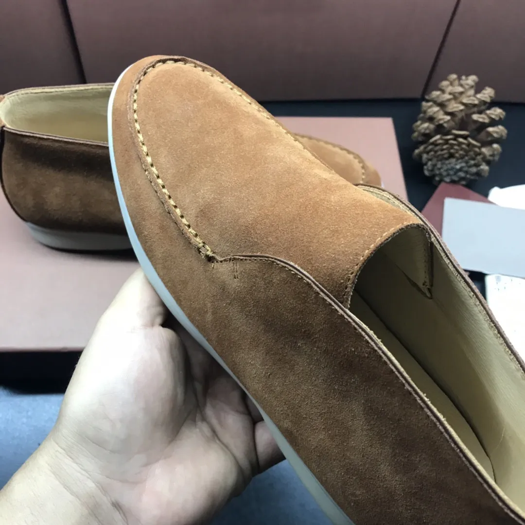 Loro Piana Piana in pelle Velvety in pelle scamosciata in pelle scamosciata scarpe da uomo sneaker in stile britannico primaverile autunno autunno