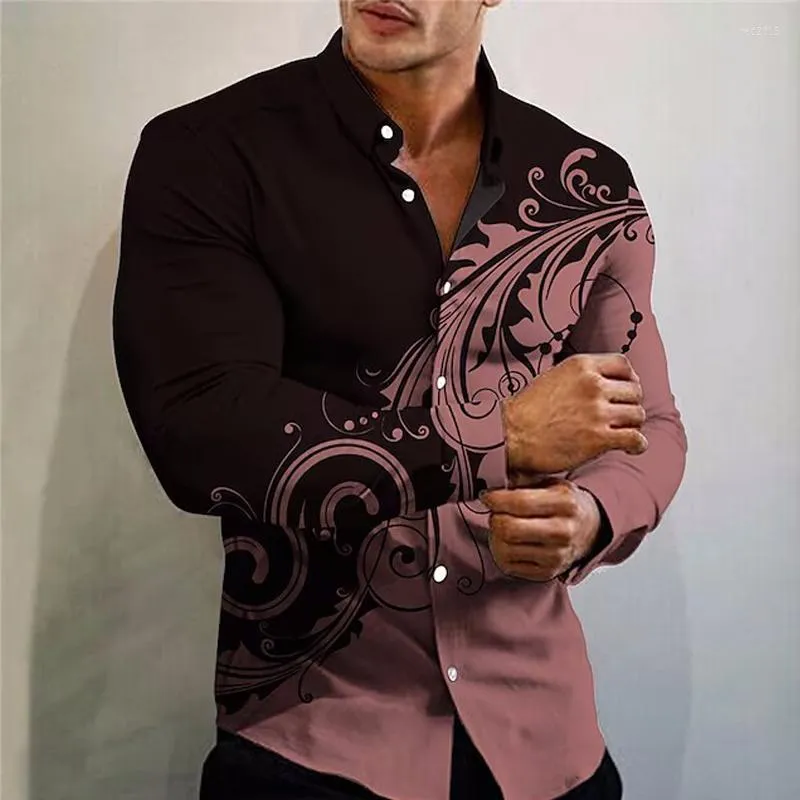 Camicie casual da uomo 2023 Moda primavera Uomo Camicia matura oversize Camicia a maniche lunghe stampata di alta qualità Abbigliamento da uomo Cardigan Quotidiano