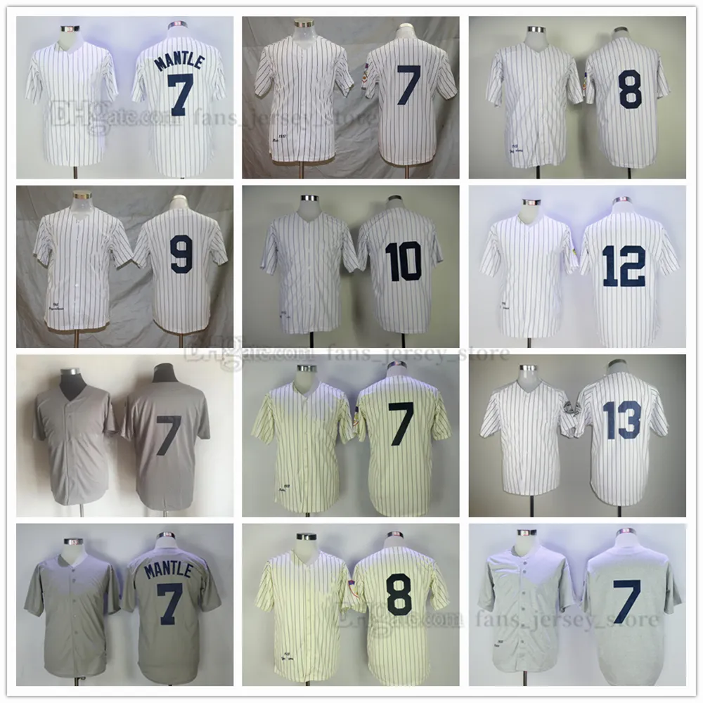 Filme Baseball Jerseys 7Mantle Berra Maris Rizzuto Headley Rodriguez Costurado Esporte Respirável Venda