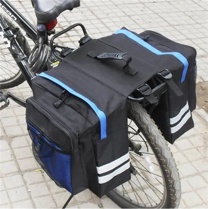 MTB Cykelb￤rare Bak Rack Bike Trunk Bag Bagage Pannier Baks￤tet DUBBEL SIDA CYCKNING BYCICLE PAG H￥llbar resa