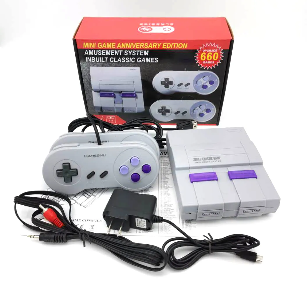 Super clássico SFC TV portátil mini jogadores de jogos portáteis consoles sistema de entretenimento para 660 NES SNES console de jogos por transporte marítimo melhor qualidade