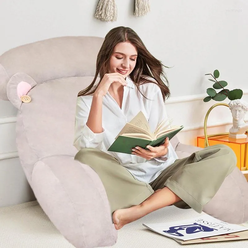 Cojín para sofá con respaldo, soporte lumbar de piel sintética desmontable,  almohada impermeable de soporte de cintura, almohada de lectura suave para