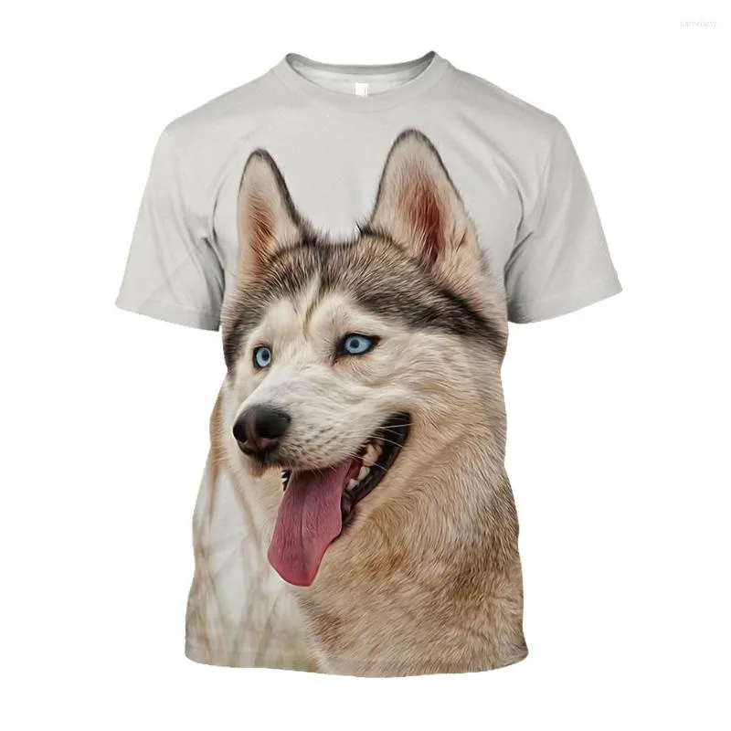 T-shirt da uomo Jumeast 3D Siberian Husky T-shirt stampate Cute Pet Dog Abbigliamento Kawaii Grafica casual per uomo T-shirt estetica Top