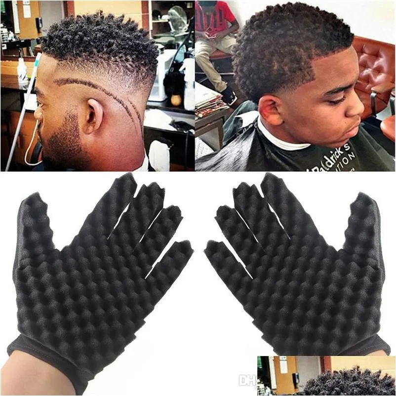 Autres soins capillaires Boucles de mode Coil Magic Tool Wave Barber Brosse Gants éponge pour Dreads Afro Locs Twist Curl Drop Livraison Produit Dhgdb