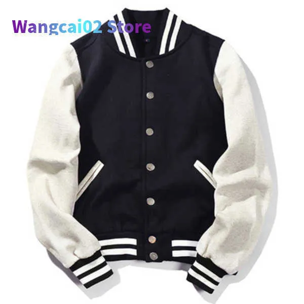 Men's Jackets High Street Winter Long Sleeves Varsity Jackets For Men Baseball Letterman Coat Plus Size 3XL 022023H