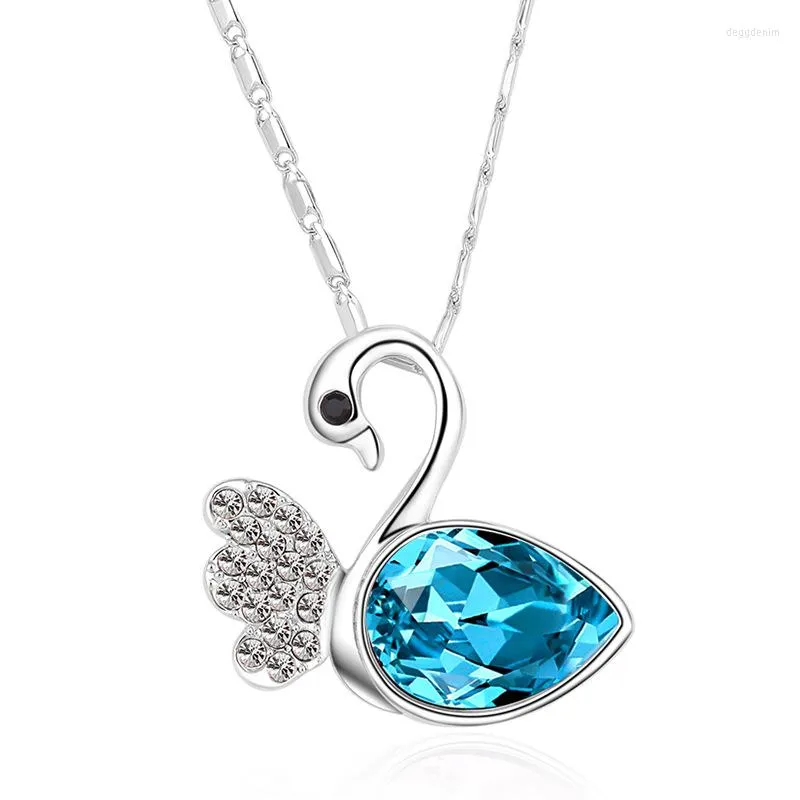 Pendant Necklaces NL-00711 Korean Fashion Jewelry For Women Silver Plated Crystal Animal Necklace Valentine's Day Gifts Items