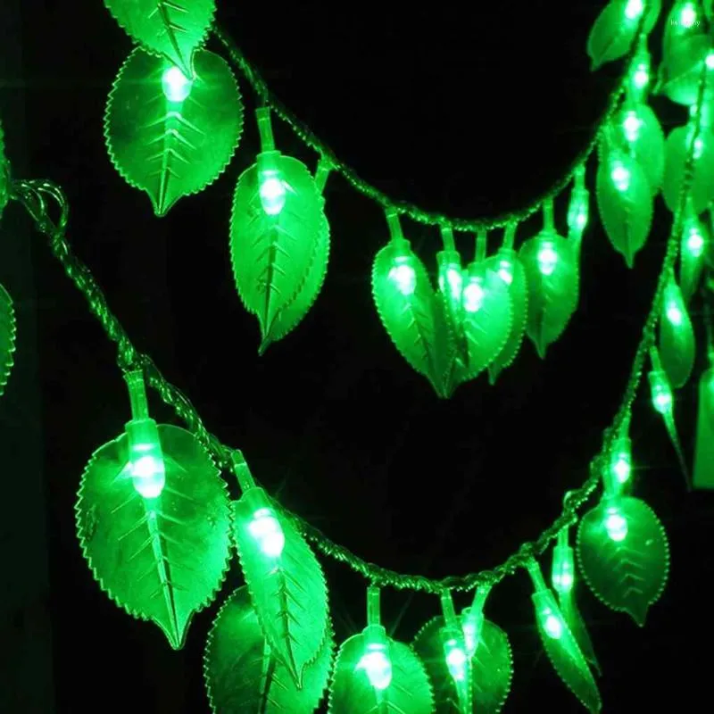 Strings LED String Lights Leaf Room de fada em forma de fada decoração de jardim de natal Barra de festas de casamento de Natal