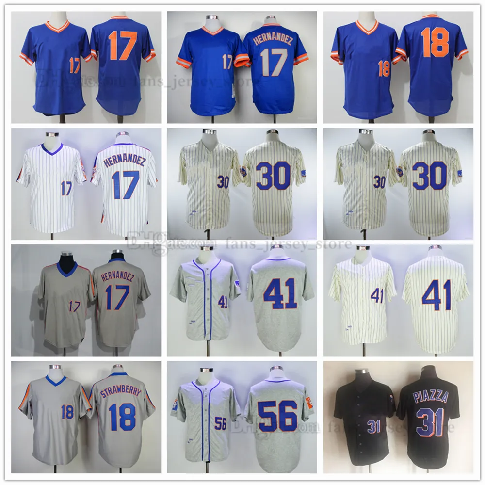 Movie Baseball Jerseys 17 Keith Hernandez 18 Darryl Strawberry 30 Michael Conforto 1969 31 Mike Piazza 34 Noah