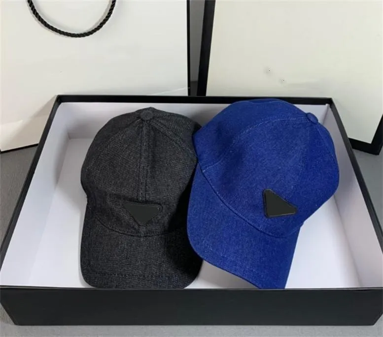 Casquettes de baseball 2022 Casquette de baseball bleu foncé noir denim chapeau de soleil créateur de mode hommes tendance visière casquette gorra chapeaux réglable snapbac257a