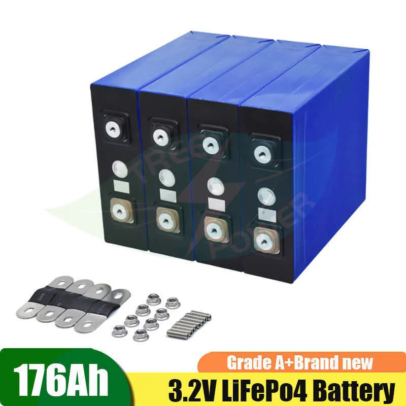 Graad A 16pcs 3.2V 176Ah lithium ijzerfosfaat lifePo4 batterij Solar 24V 48V cellen niet 150Ah
