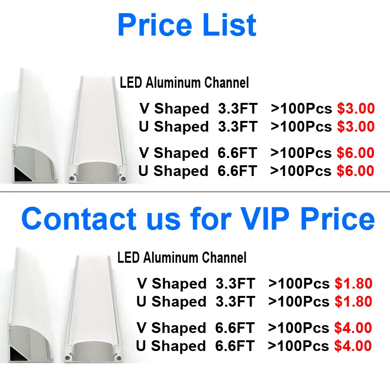 VST 6Pack 1 Ft LED Aluminum Channel With Milky White Cover V Shape 16x16mm, Led Strip Light Track With End Caps And Mounting Clips Accessories, Aluminum Profile For Led Strip Lights - View #2