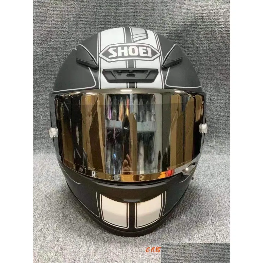 オートバイヘルメット高品質の腹筋Shoei Z7ダム黒と白の性格ヘルメットフォーシーズンズメンズメンズFLドロップデリバリーモバイルdhrqa