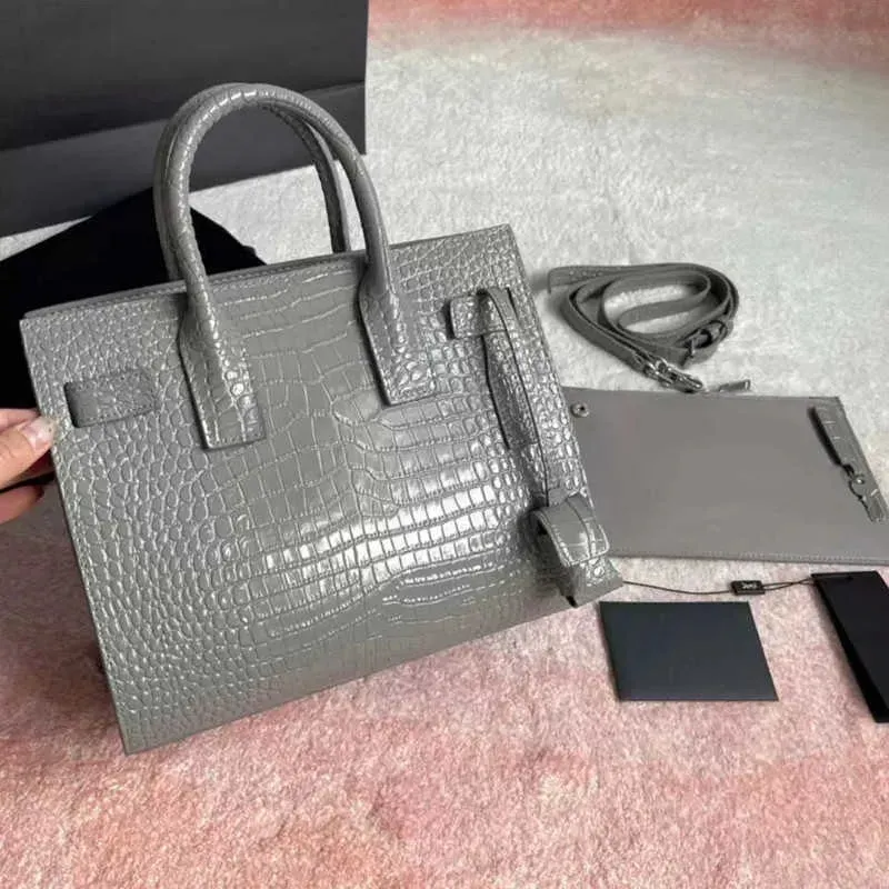 Sac De Jour Femme Sacs Petit En Cuir Grain Nano Sac Crocodile En