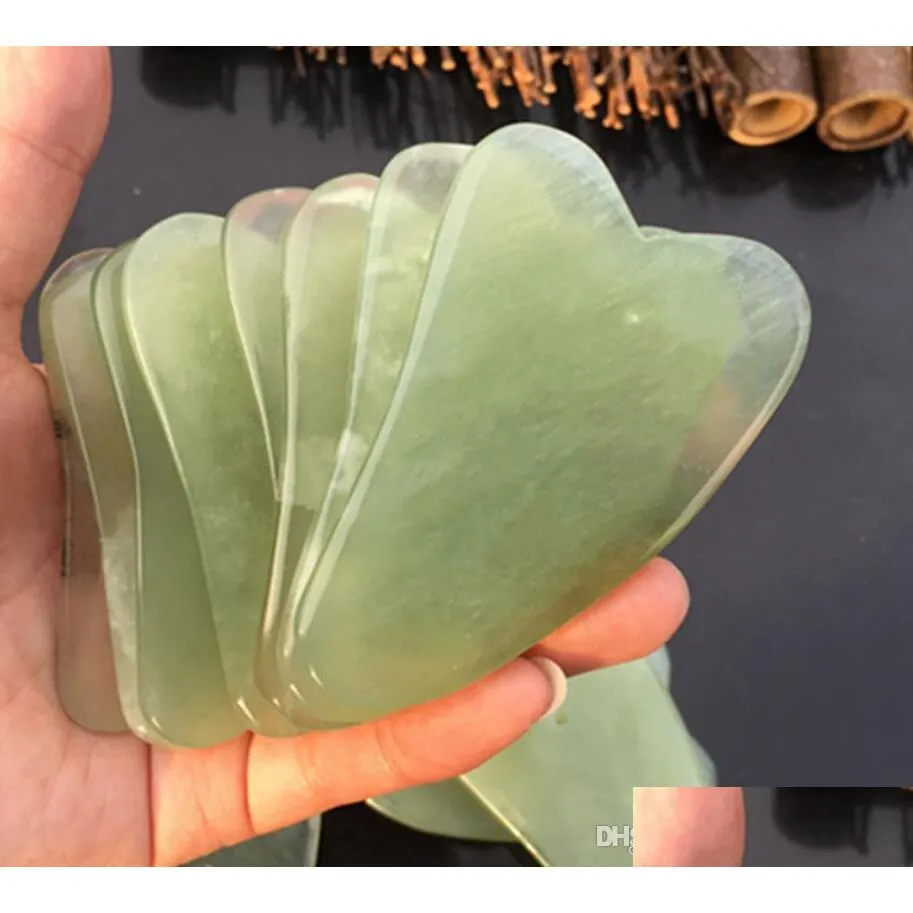 Massage Stones Rocks Natural Jade Mas Tool Guasha Board Gua Sha Sha Treat Treated Stone Scra Care Healthy Drop Delivery Health Beaut Dhw9M