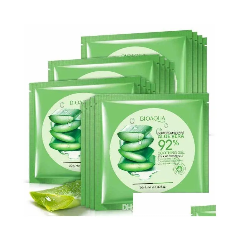 أدوات العناية بالبشرة الأخرى Bioaqua Natural Aloe Vera Gel Face Mask مرطب التحكم في الزيت ملفوفة مسام الوجه Del Dhnum