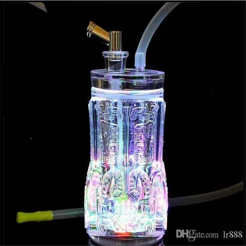 Le nouveau carré acrylique avec lampe bouteille d'eau en verre gros bongs en verre brûleur à mazout conduites d'eau en verre plates-formes pétrolières sans fumer