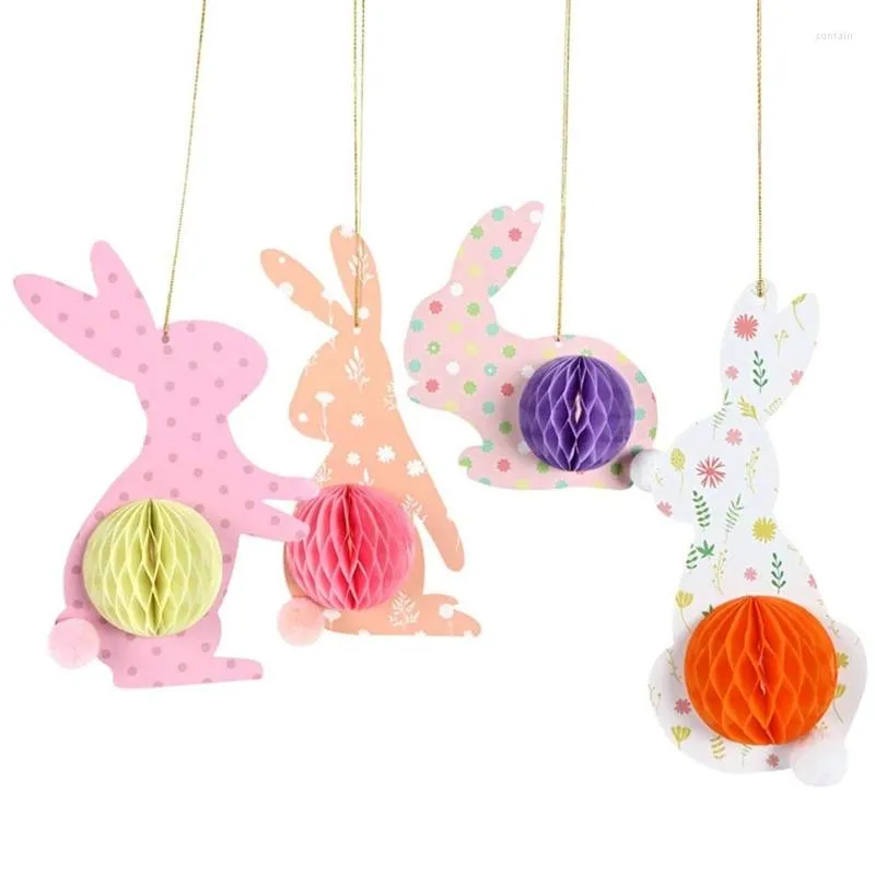 Garden Decorations N58C 4 Pieces/set Easter Hanging Ornament 9.8x7.1inch Gifts For Friends Neighbors Creative Home Store Festival Supply