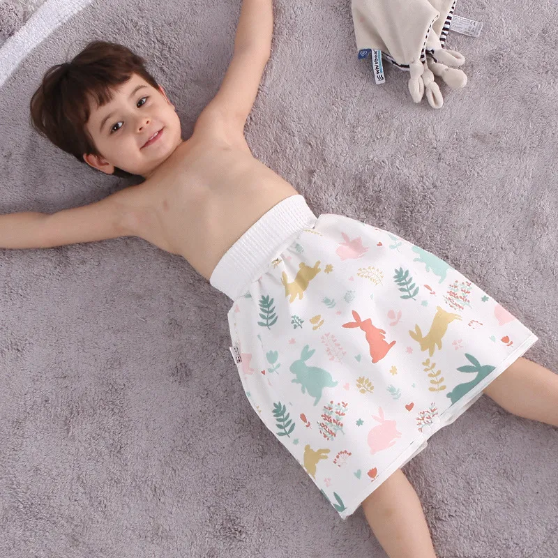 Gonna per pannolini per bambini Pantaloni per urina impermeabili Panno per neonati e bambini Puro cotone lavabile Anti-bagnatura a letto Bambini Vasino da letto