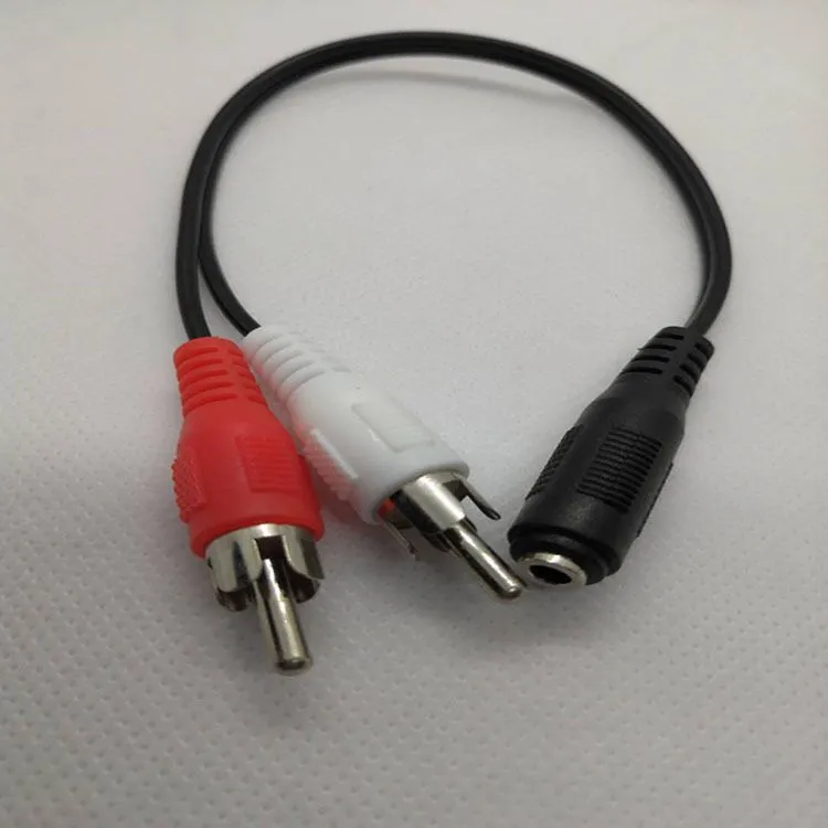 Cavo Convertitore Audio Stereo Da Jack 3,5 Mm A 2 Jack RCA Femmina Rosso Bianco Lungo 15 Cm