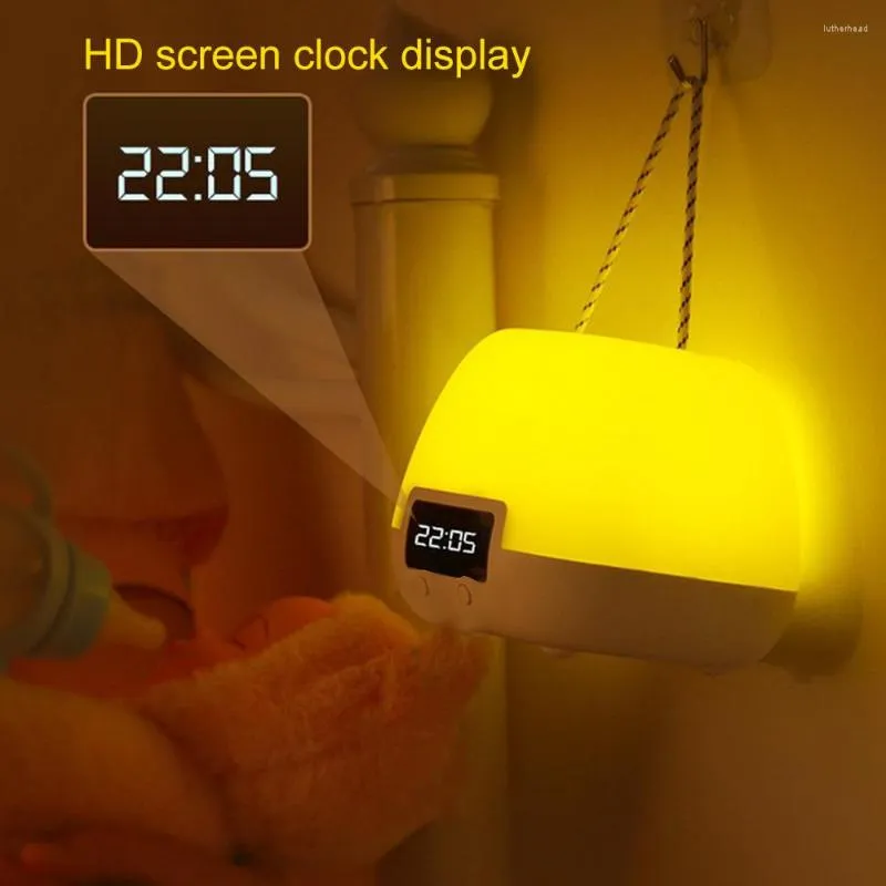 Luzes noturnas Lâmpada de cabeceira de controle remoto de luzes infantis com USB 3 cores Mesa LED diminuída adequada para amamentar o sono
