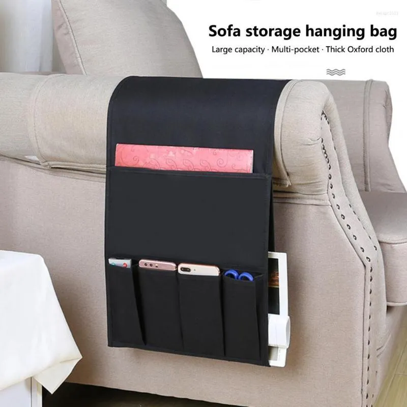 Storage Boxes Bag Washable Large Capacity Sofa Side Organizer Oxford Cloth Remote Control 4 Pockets Hanging Holder
