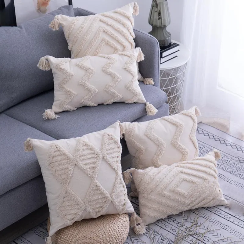 Pillow /Decorative Tassels Cover Bohemian Style Handmade Home Decor For Living Room Bedroom 45x45CM/30x50CM/Decorative