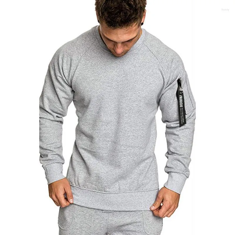 Moletons masculinos molhos de pescoço redondos esportes esportes fitness slim fit fowwear sportswear rastrear pullovers tops