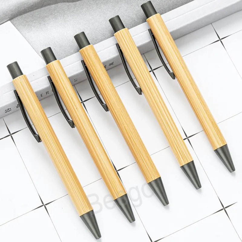 Bamboo Wood Ballpoint Pen Advertising Company Custom Logo Signature Ball Pens Eco-friendly Bamboo Ballpoint Writing Pens BH8287 TQQ