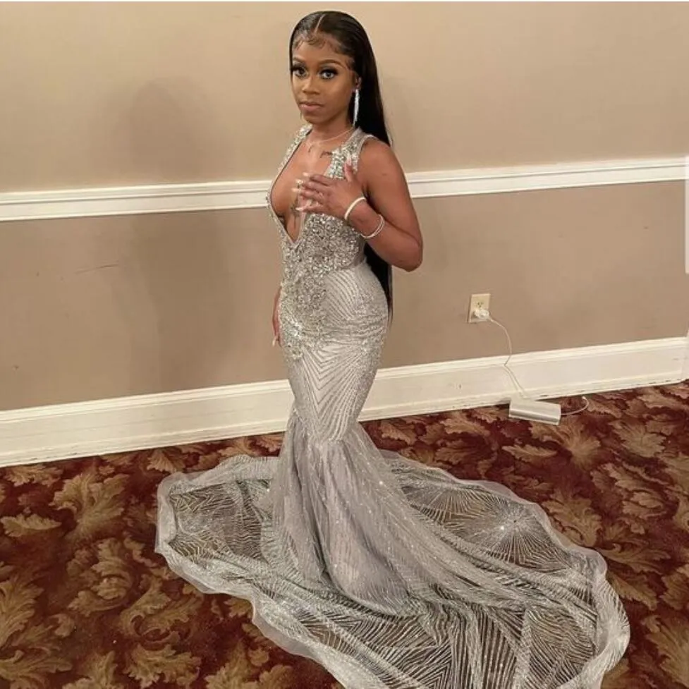 Luxury Beaded Mermaid Prom Dresses, Long Sleeves Prom Dresses, 2023 Prom Dresses, Evening Dresses Luxury Beaded Mermaid Prom Dresses, Long Sleeves Prom Dresses, 2023 Prom Dresses, Evening Dresses