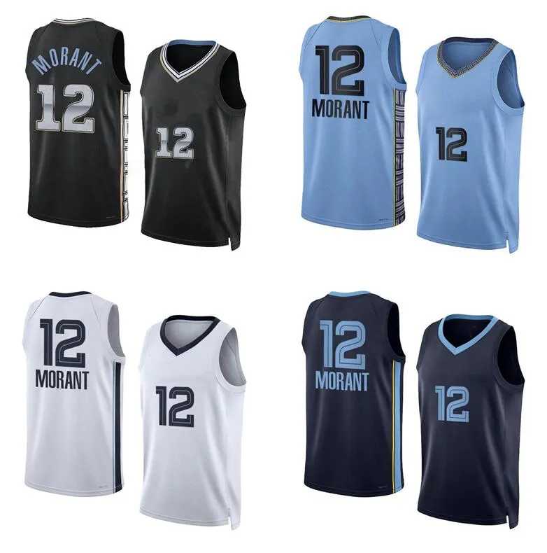 Ja Morant Basketball Jersey S XXL 2022 23 Men Women Youth Blue White