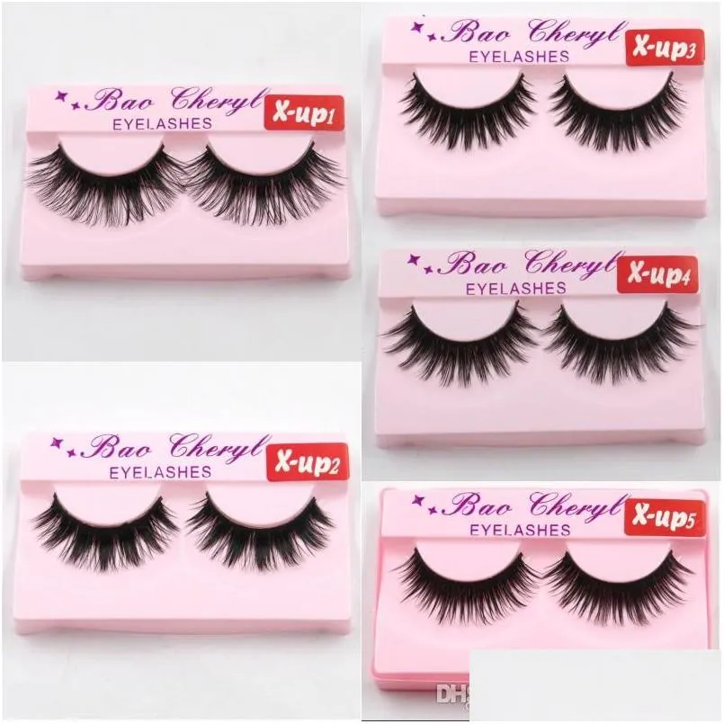 Faux cils XUP 3D bande vison cils naturel épais fait à la main faux maquillage des yeux Extension livraison directe santé beauté yeux Dhrqu