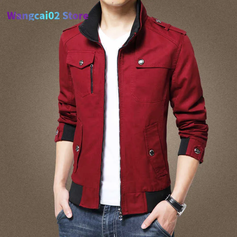 Chaquetas para hombre Nuevo rojo chaqueta informal para hombre, chaqueta militar para hombre, chaquetas de piloto de invierno de talla grande para hombre, prendas de vestir de marca a la moda para hombre, abrigo 022023H