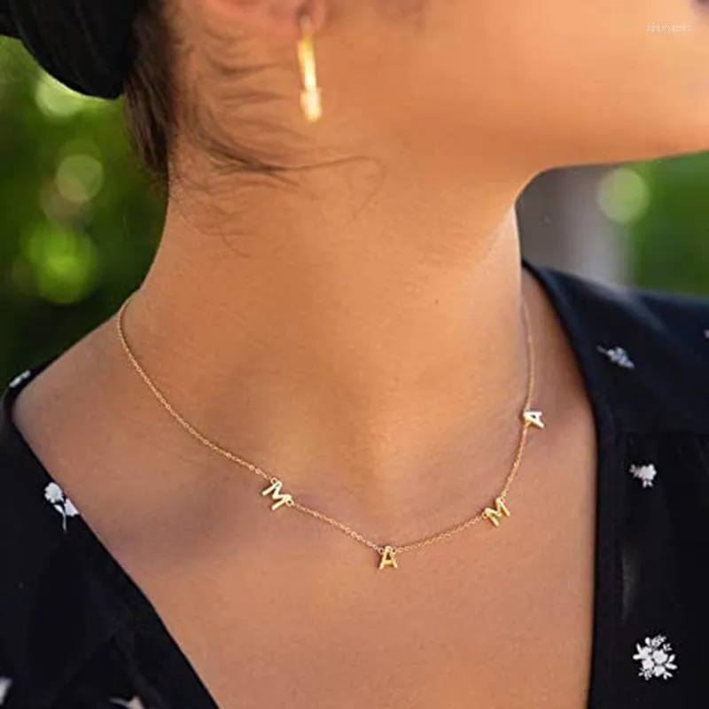 Catene del Ringraziamento da donna con catena a clavicola, girocollo in acciaio inossidabile, collana con nome personalizzato per le donne, regalo personalizzato per la madre