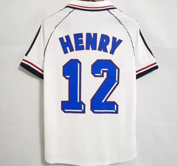 1982 1984 1998 Frances Retro Soccer Jerseys Trezeguet Deschamps HENRY ZIDANE Vintage classique 2006 FootShirt kits hommes Maillots de football jersey