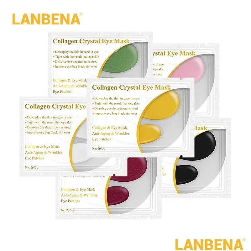 Autres outils de soins de la peau Lanbena 1 paire de masque pour les yeux au collagène de cristal Eyees Pads pour la réparation des cernes Supprimer la livraison de goutte de gel Santé Être Dhby0