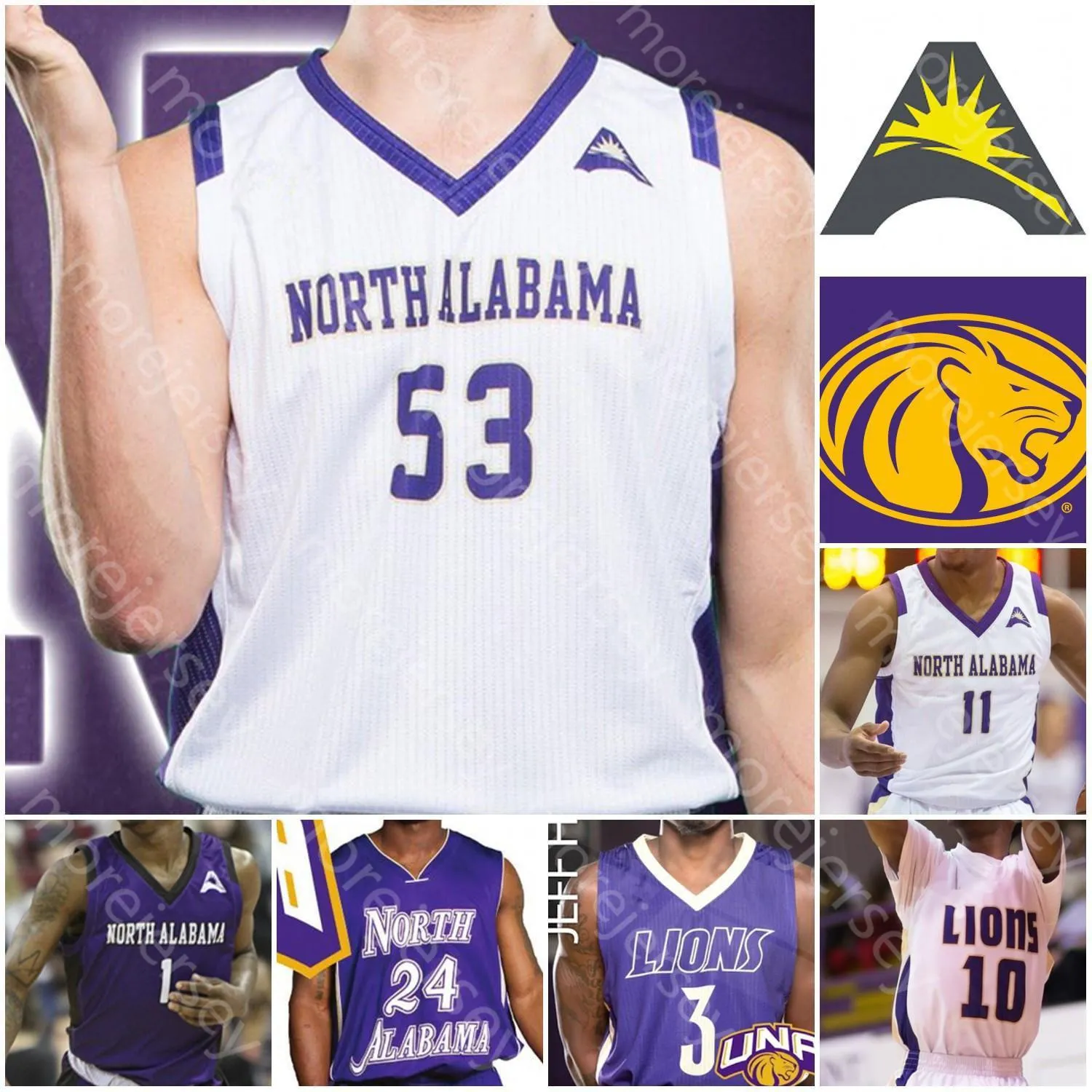 Алабама Custom North Basketball Jerseys Una Lions Баскетбол Джерси NCAA College Jamari Blackmon C.J. Brim Emanuel Littles Christian Agnew m