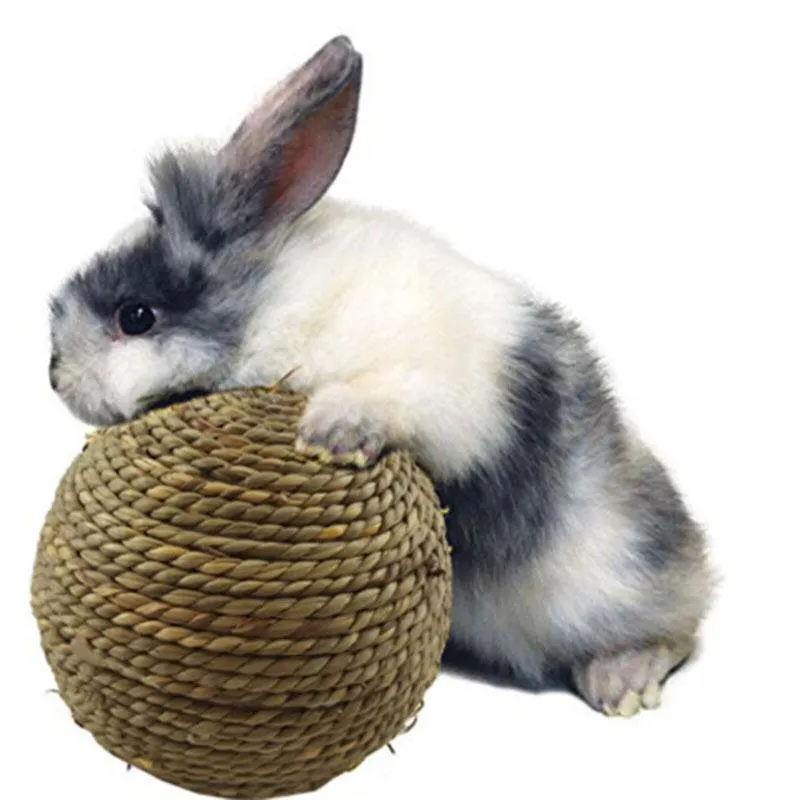 Andra fågelförsörjningar 1st Pet Don-Toxic Toys Bite Resistant Rattan Straw Woven Ball For Hamsters Rabbits Small Animals Sport Chew Toy