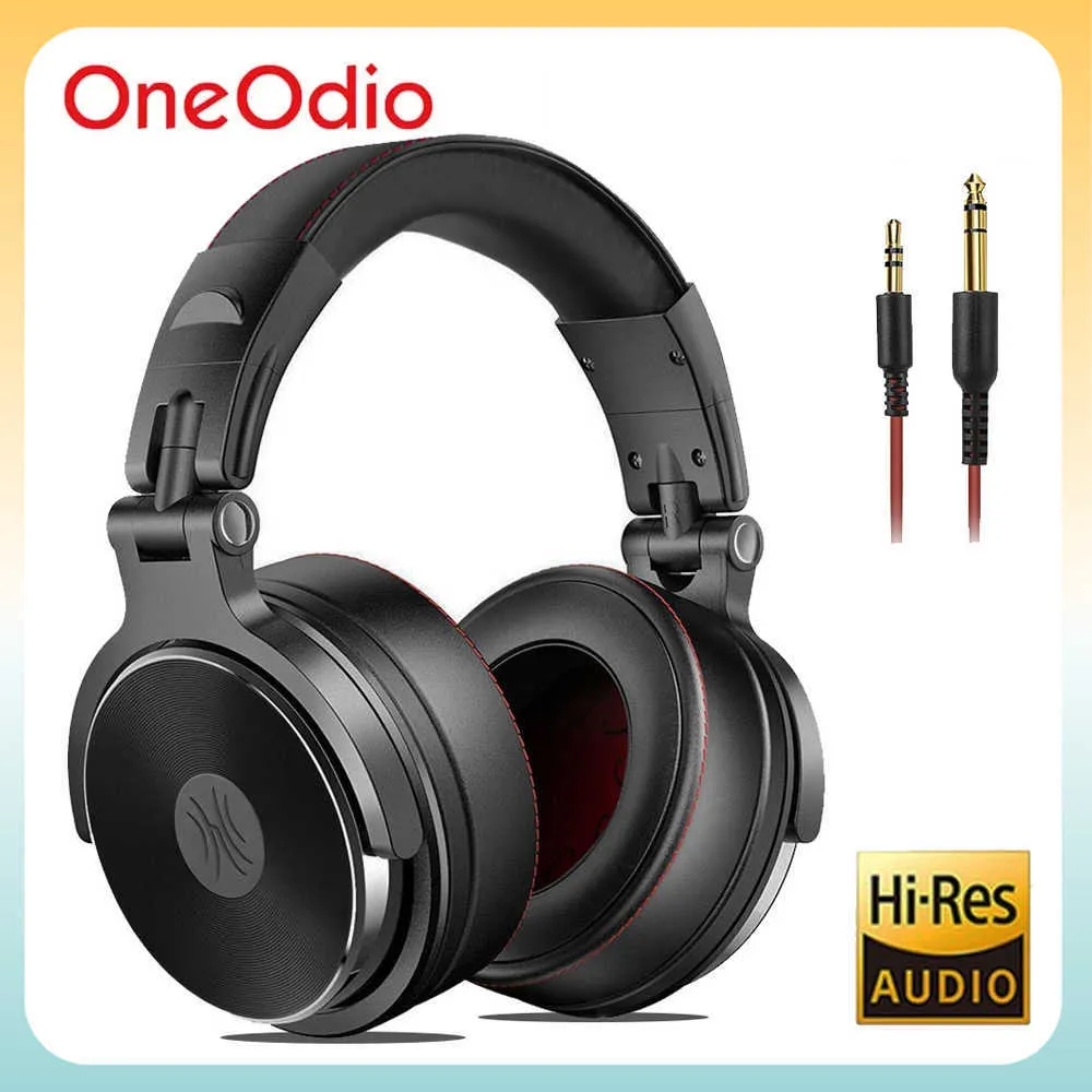 Oneodio Pro 50 Wired Studio Headphones Stereo Professional DJ hörlurar med mikrofon över Ear Monitor Earpon Bass Headset