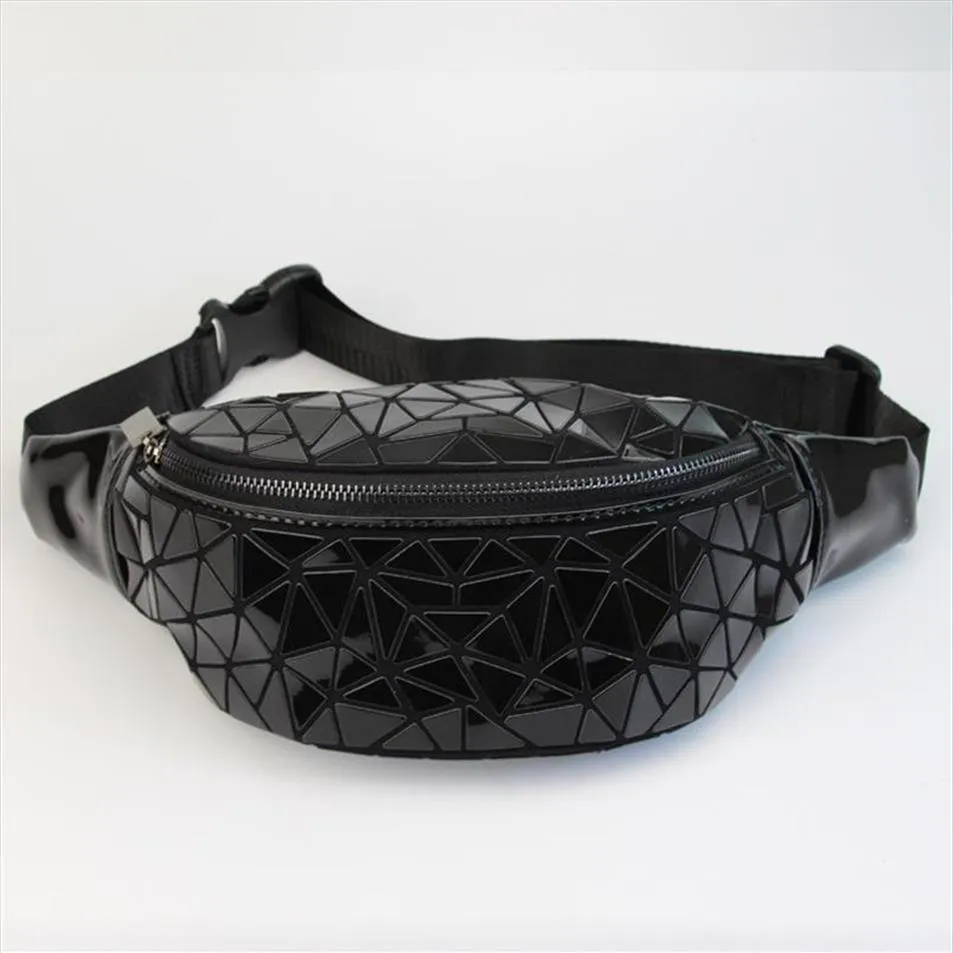 Mode Frauen Taille Fanny Packs Geometrie Taschen Gürtel Tasche Pailletten Pack Weibliche Leucht Brust Sac Banane272O