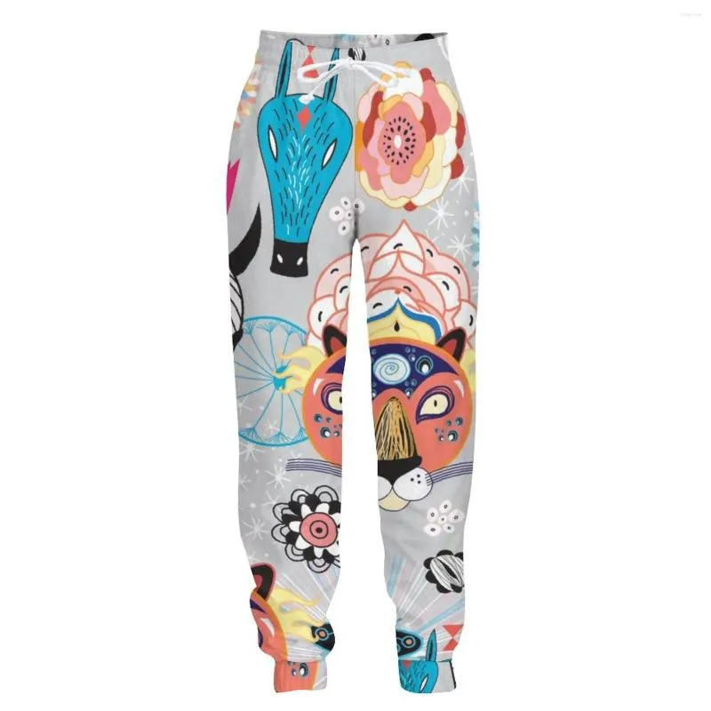 Men's Pants Jumeast Fashion Trend Casual Jogger Mens Baggy Colorful Flower Cool Tracksuit Trousers Straight For Men Sweatpants