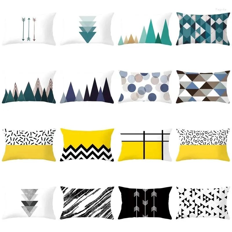 Pillow Geometry Cover 30x50 Pillowcase Decorative Sofa S Pillowcover Home Decor Black Yellow Cases
