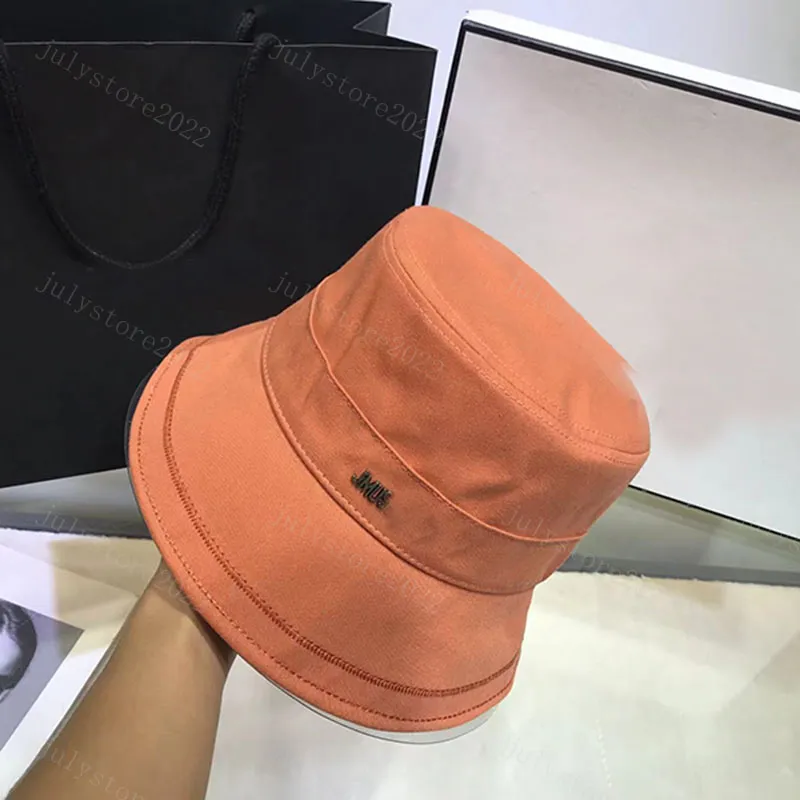 Fashion Buckets Hat for Women Men Luxury Cap J A Casquette Flat Fitted Hat Designer Bonnet Unisex Baseball Caps Beach Pink Orange
